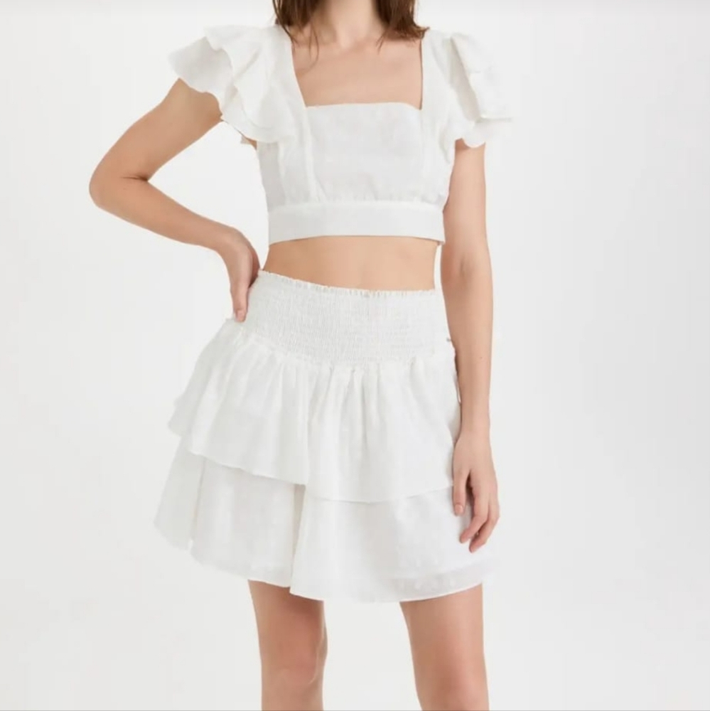 MINKPINK - Whitewash Miniskirt & Crop Top, 2 pices, XS